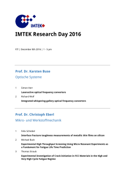 IMTEK Research Day 2016