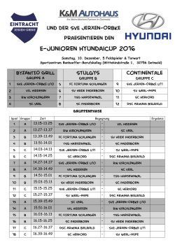Spielplan E_Jugend Hyundai Cup 2016