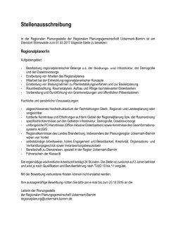 Stellenausschreibung - Regionale Planungsgemeinschaft