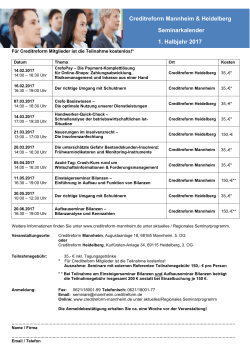 Flyer zum Seminarangebot von Creditreform Mannheim