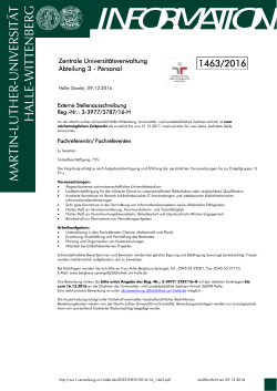 information - Zentrale Universit&auml;tsverwaltung - Martin