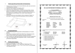 I. Bedienungsanleitung Polsterm&ouml;bel mit Relaxfunktion. II