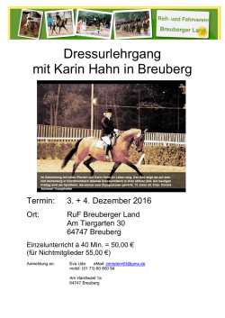 Dressurlehrgang mit Karin Hahn in Breuberg - krb