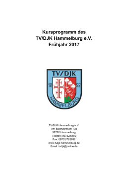 Kursprogramm des TV/DJK Hammelburg e.V. Frühjahr 2017