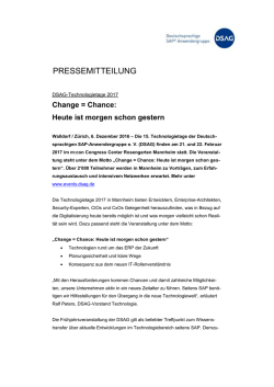DSAG-Technologietage 2017 - Change = Chance