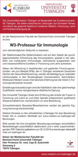 W3-Professur für Immunologie