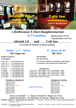 1.Heilbronner E-Dart-Ranglistenturnier in 2 Locations