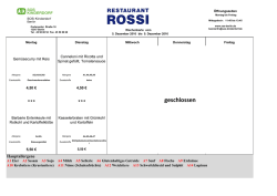 der Speiseplan vom ROSSI als - SOS