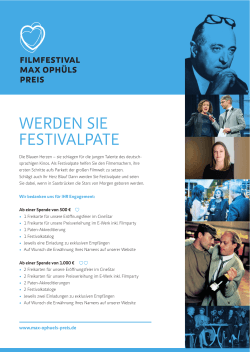 Patenflyer - Filmfestival Max-Ophüls