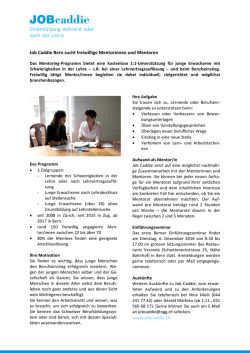 Job Caddie Bern sucht Mentorinnen