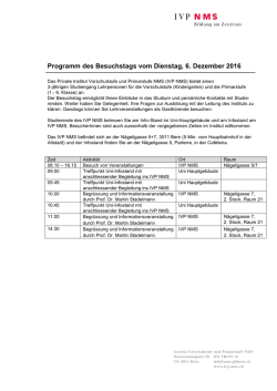 Institut Vorschulstufe und Primarstufe NMS