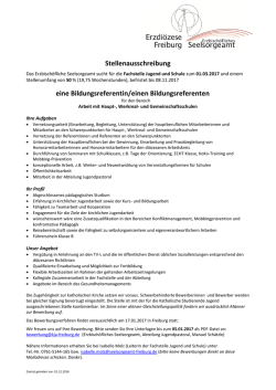 eine Bildungsreferentin/einen Bildungsreferenten