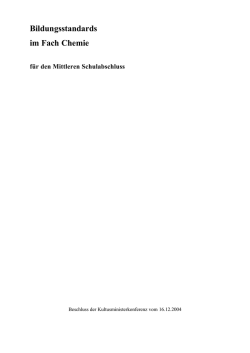 Bildungsstandards im Fach Chemie f&uuml;r den Mittleren Schulabschluss