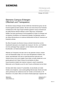 Hintergrundinformation: Siemens Campus Erlangen