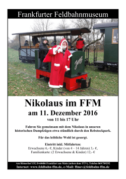 11. Dezember - Frankfurter Feldbahnmuseum eV
