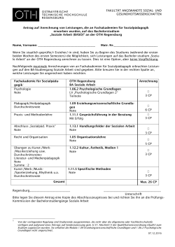 Anrechnung von Leistungen aus
