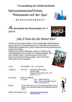 Infoblatt Sch&uuml;lerakademie
