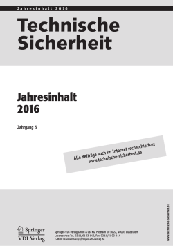 Jahresinhalt 2016 - Technische Sicherheit