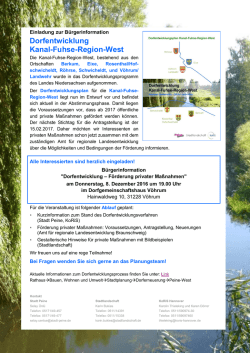 Dorfentwicklung Kanal-Fuhse-Region-West