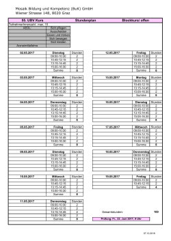 Stundenplan 55. UBV Block