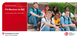 FH-Wochen im BiZ - Fachhochschule Bielefeld