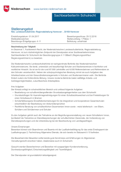 Stellenangebot Sachbearbeiter/in Schulrecht