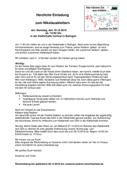 Herzliche Einladung zum Nikolausklettern - alpenverein
