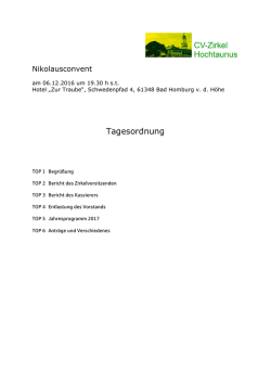 Tagesordnung - CV-Zirkel "Hochtaunus"