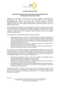 Interessenkonflikte k&ouml;nnen in folgenden Beziehungen auftreten: