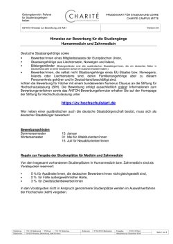 Hinweise zur Bewerbung und zum Auswahlverfahren