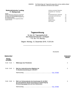 Die Tagesordnung im Detail