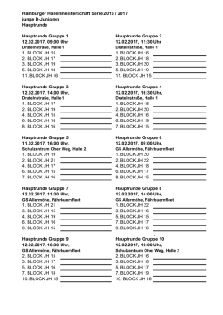 Hamburger Hallenmeisterschaft Serie 2016 / 2017 junge D