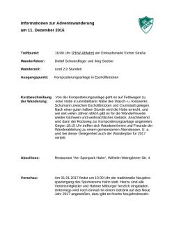 Adventswanderung - Sportverein Hahn eV