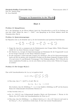 Übungen zu Symmetrien in der Physik Blatt 3 - Friedrich