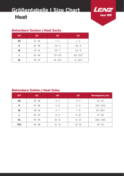 Gr&ouml;&szlig;entabelle | Size Chart Heat - Bike