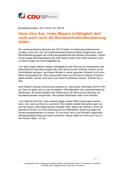 Hans-Jörn Arp: Unter Meyers Unfähigkeit darf nicht auch noch die