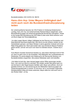 Hans-J&ouml;rn Arp: Unter Meyers Unf&auml;higkeit darf nicht auch noch die