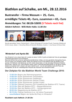 Biathlon auf Schalke, am Mi., 28.12.2016 Bustransfer