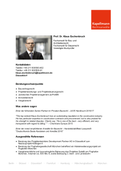 Kapellmann: Anwälte - Prof. Dr. Klaus Eschenbruch