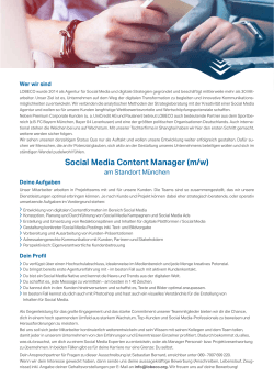 Social Media Content Manager (m/w)