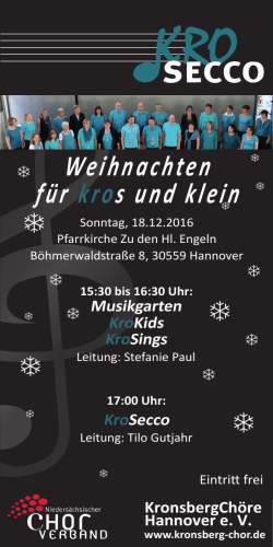 Flyer Weihnachten 2016.indd - Kronsberg-Chor
