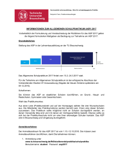 Infopapier ASP 2017 - Technische Universität Braunschweig