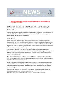 E-Mails vom Inkassob&uuml;ro &ndash; alte Masche mit neuer Bedrohung!