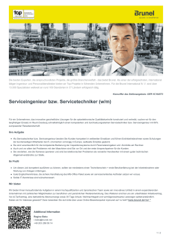 Serviceingenieur bzw. Servicetechniker Job in Duisburg