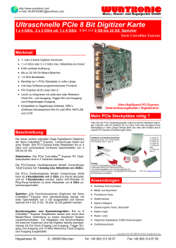 Ultraschnelle PCIe 8 Bit Digitizer Karte