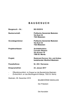 Baugesuch 05/2016