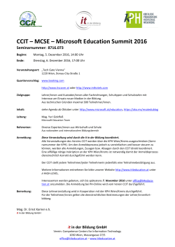 CCIT – MCSE – Microsoft Education Summit 2016