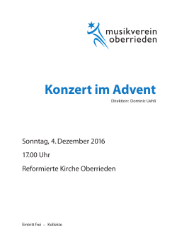 Konzert im Advent - Musikverein Oberrieden