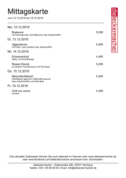 dieleckermacher - Mittagskarte