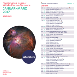 januar–märz 2017 - Stiftung Planetarium Berlin